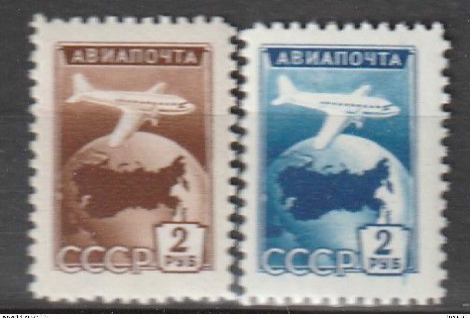 RUSSIE - PA N°100/1 ** (1955) Avions - Unused Stamps