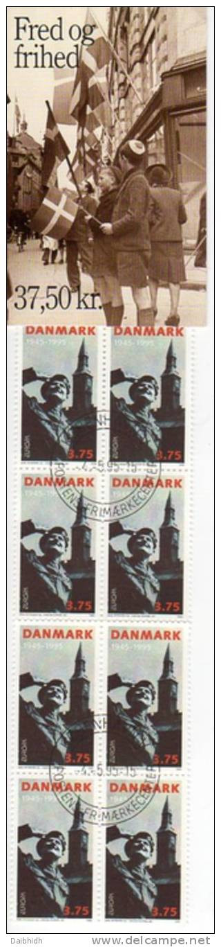DENMARK 1995 Europa: Peace And Freedom Booklet S76 With Cancelled Stamps.  Michel 1100MH, SG SB164 - Carnets
