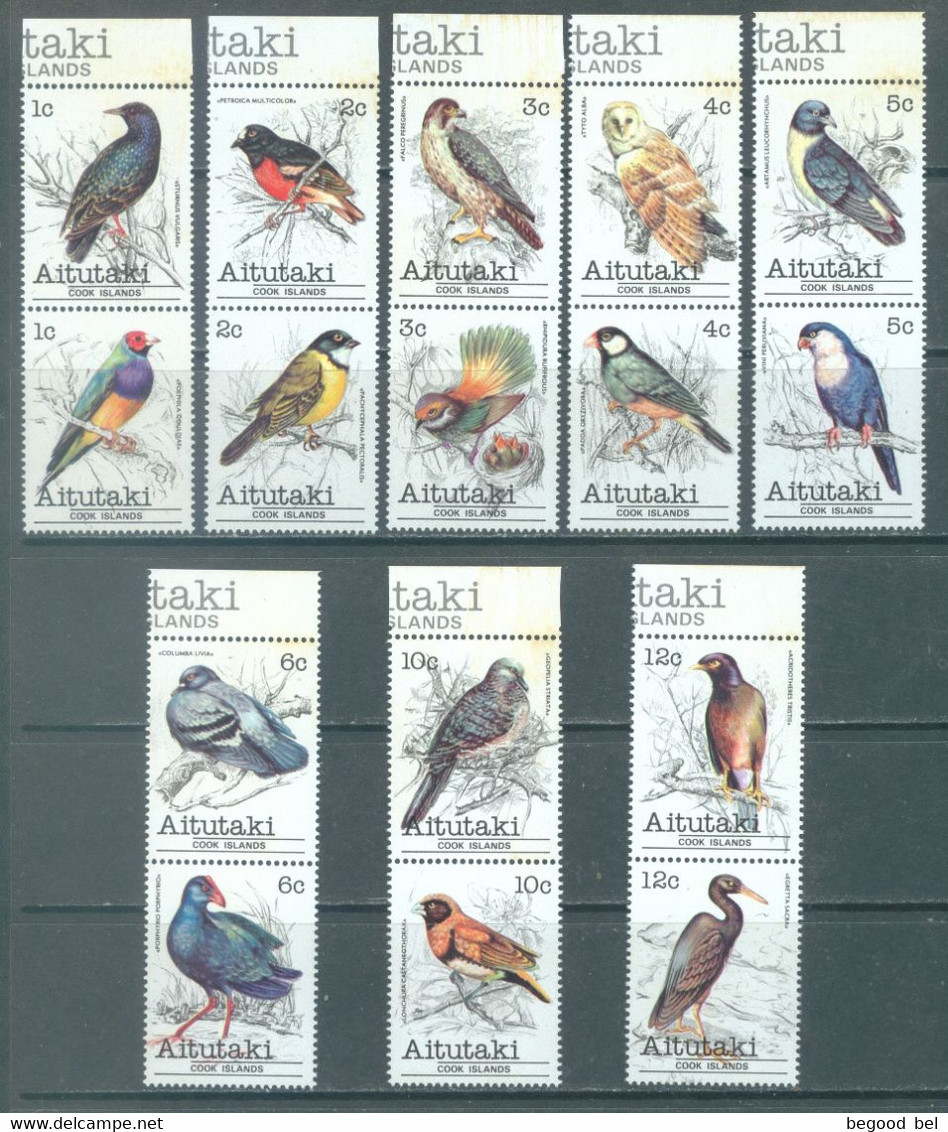 AITUTAKI  - MNH/** - 1981 - BIRDS VERY SMALL BROWN TRACES - Yv 277-292 - Lot 23742 - SMALL PRICE - Aitutaki