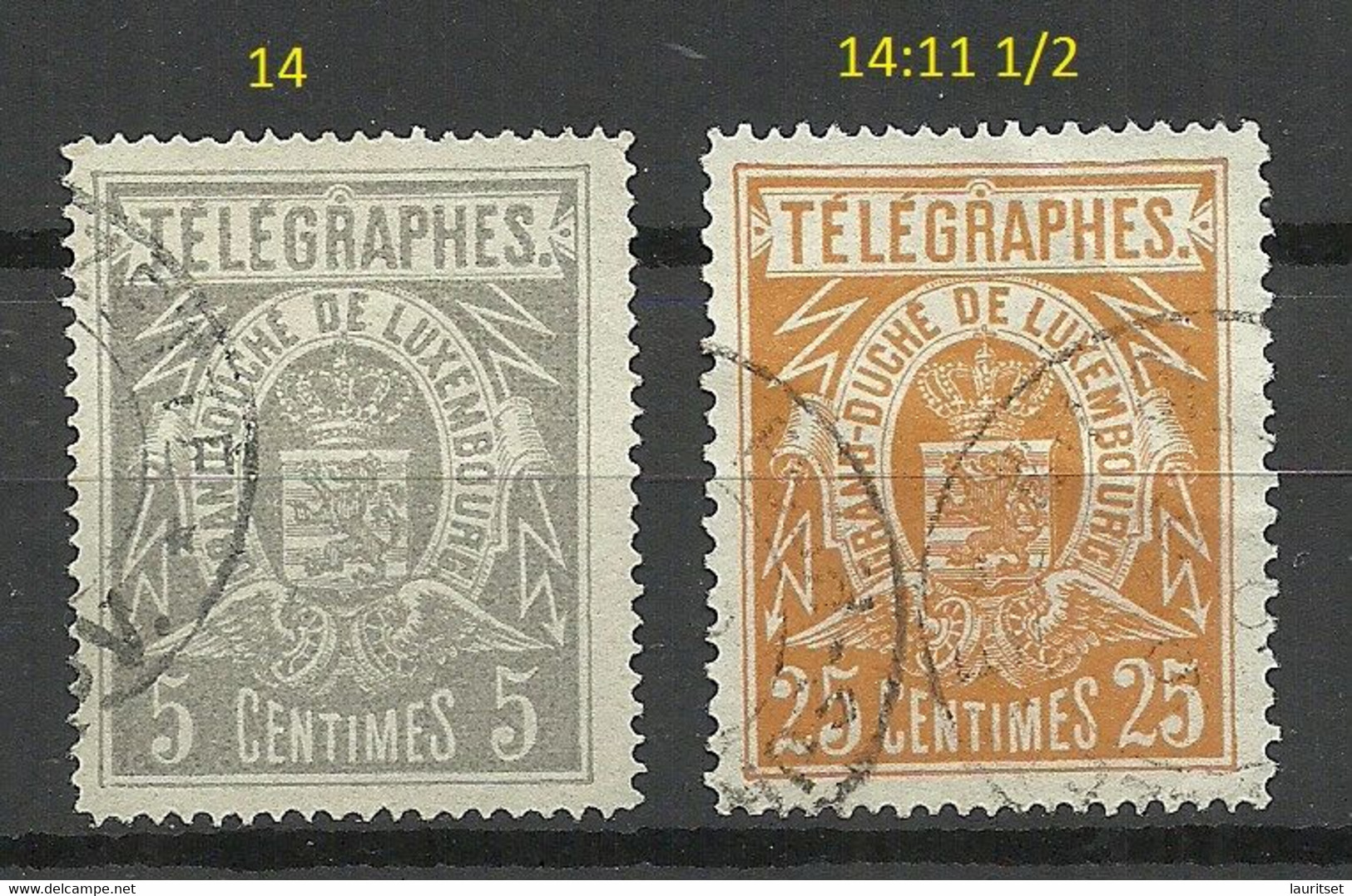 LUXEMBOURG Luxemburg 1883 Michel 1 - 2 O Telegrafenmarken Telegraph - Telegrafi