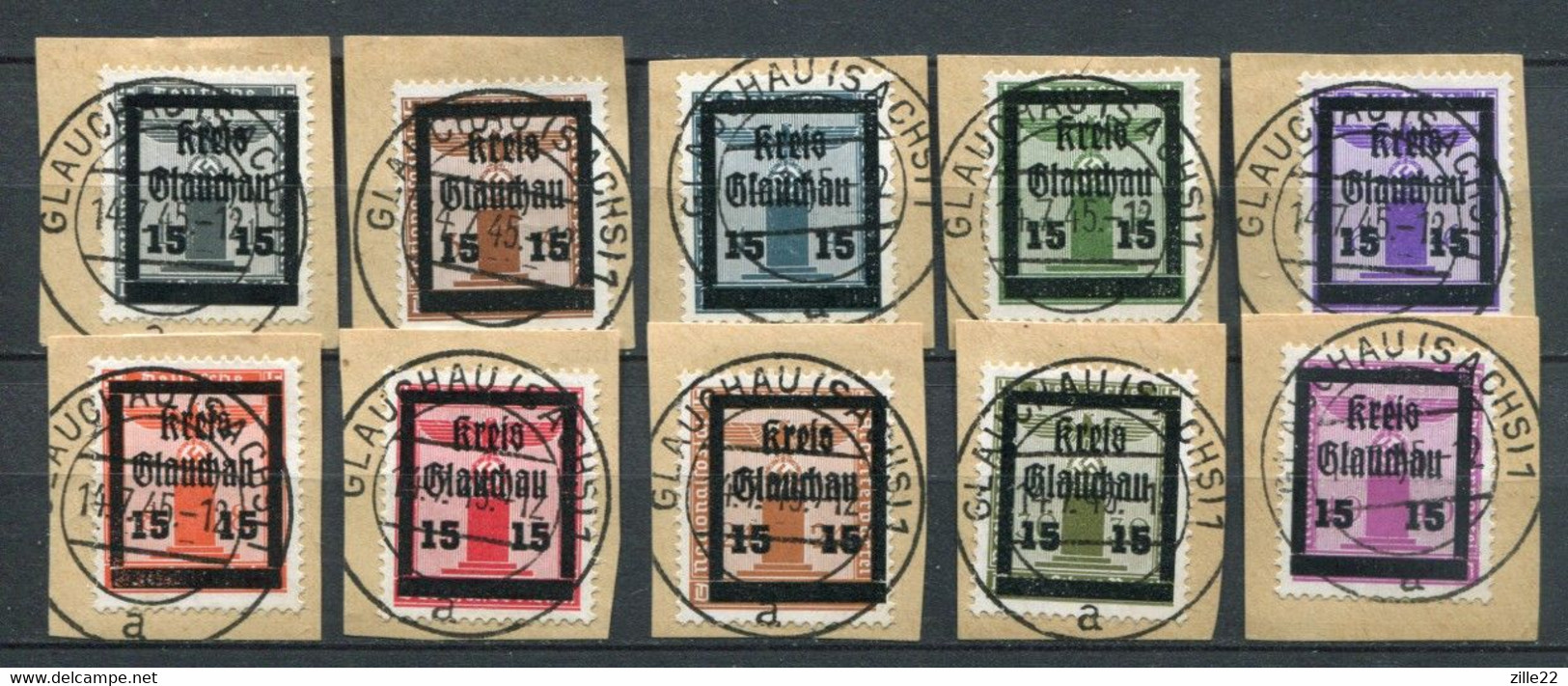 SBZ Local Stamps Glauchau Mi#  20-19 Gestempelt/used - Overprinted Service Stamps - Signature Sturm - Altri & Non Classificati