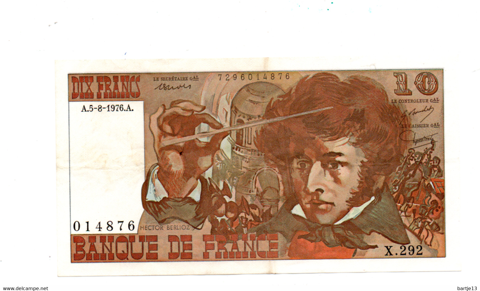 FRANKRIJK 10 FRANCS A.5-8-1976.A. - 10 F 1972-1978 ''Berlioz''