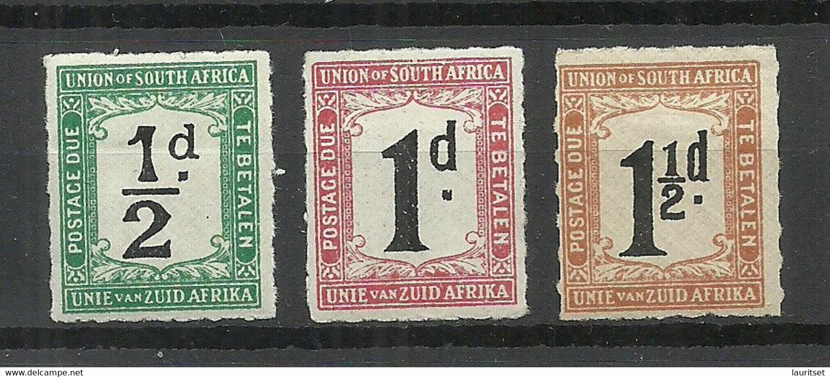 SÜDAFRIKA South Africa 1922 Michel 8 - 10 Postage Due Portomarken * - Impuestos