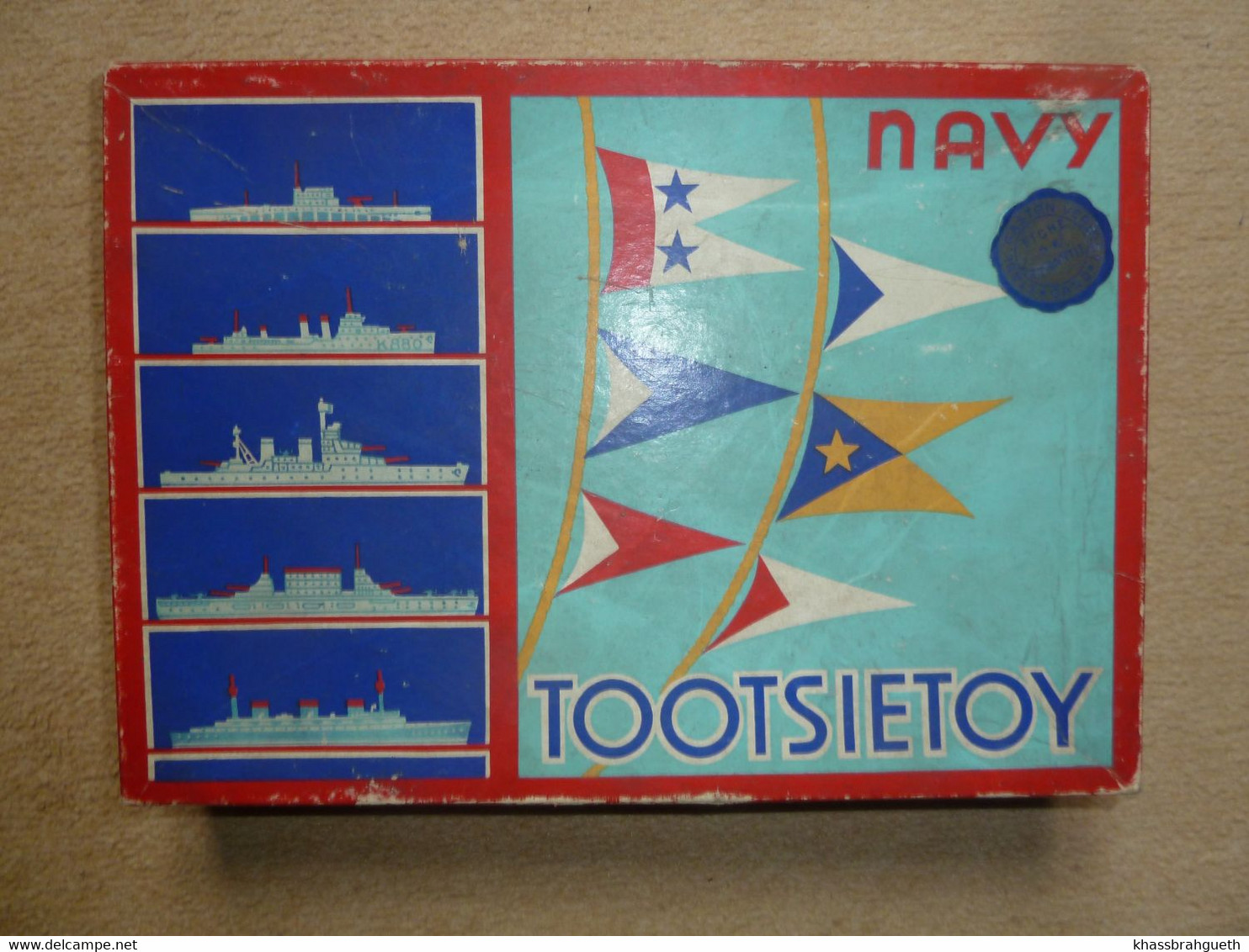 TOOTSIE TOYS - BOITE + SUBMARINE (2) DESTROYER (1) TROOP TRANSPORTER (1) (MADE IN UNITED STATES) - Barcos