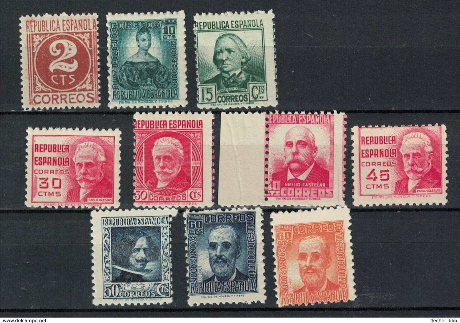 R010 / ESPAÑA - SPAIN-  NUEVOS MNH**, 1936-38, EDIFIL 731/40 CIFRA Y PERSONAJES - Ungebraucht