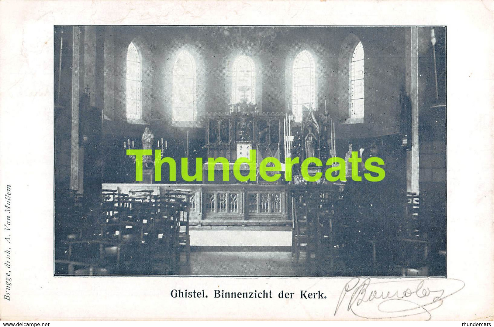 CPA GISTEL GHISTELLES BINNENZICHT DER KERK - Gistel