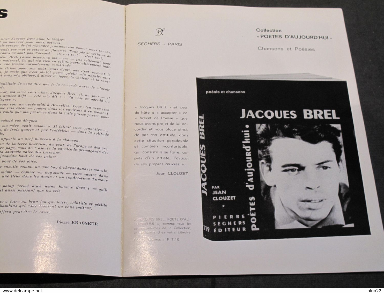 JACQUES BREL - TOURNEE GEORGES OLIVIER (1967 ?) - PREMIERE PARTIE LES DELTA RYTM BOYS - Programas