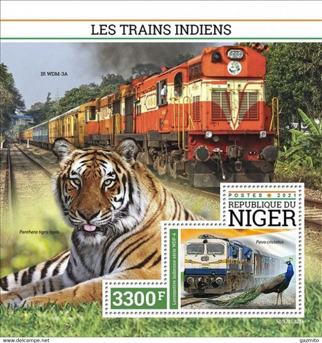 Niger 2021, Trains Of India, Peacock, BF - Paons