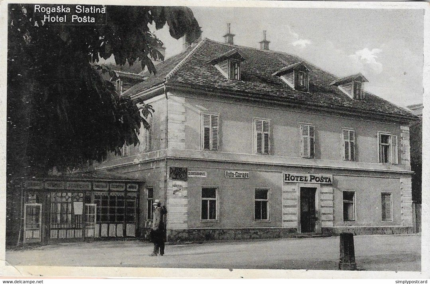 CARTOLINA POSTALE SLOVENIA - ROGASKA SLATINA - HOTEL POSTA - ANIMATA PRIMI '900 -  P6 - Slovenia