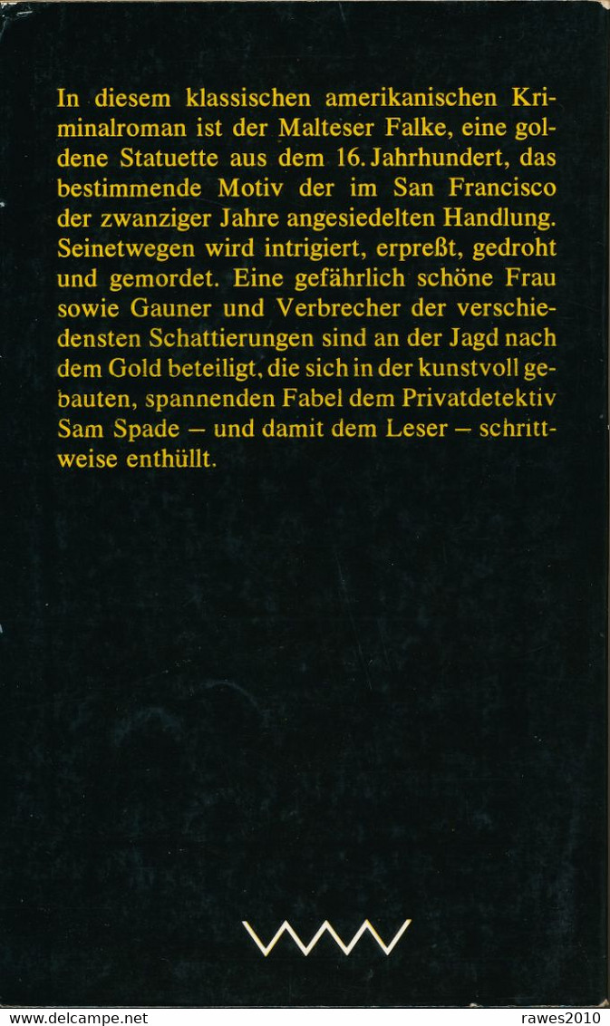 Buch: Hammett Dashiell Der Malteser Falke 277 Seiten Verlag Volk Und Welt Berlin 1980 - Thriller