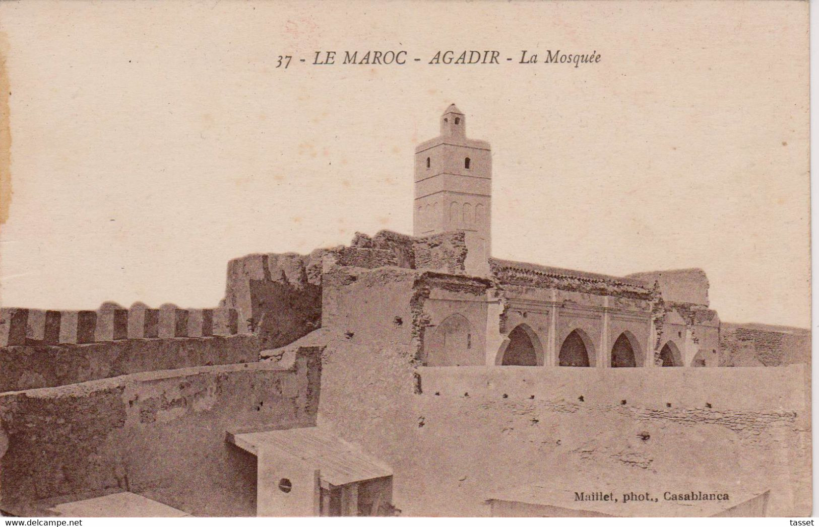 MAROC - Lot De 2 CPA - Agadir  - La Mosquée + Hôtel Marhaba - Agadir