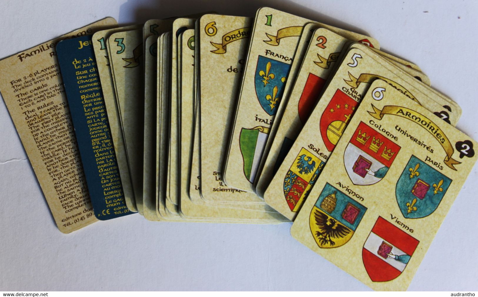 Jeu De Cartes 7 Familles Armoiries Cimiers écus Corporations Ordres Militaires Provinces éditions Duserre - Autres & Non Classés