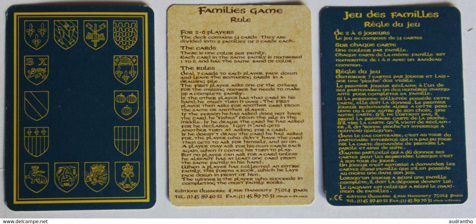 Jeu De Cartes 7 Familles Armoiries Cimiers écus Corporations Ordres Militaires Provinces éditions Duserre - Autres & Non Classés