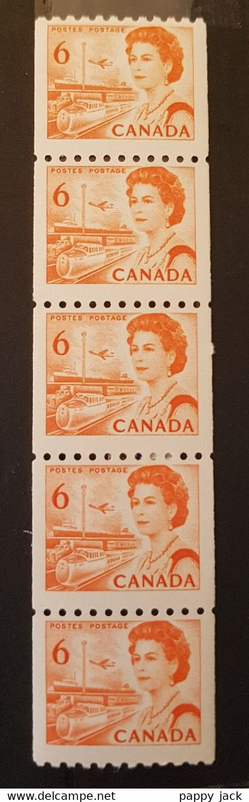 Canada Coil Strip #468A NO Tag DF,DEX MNH - Coil Stamps