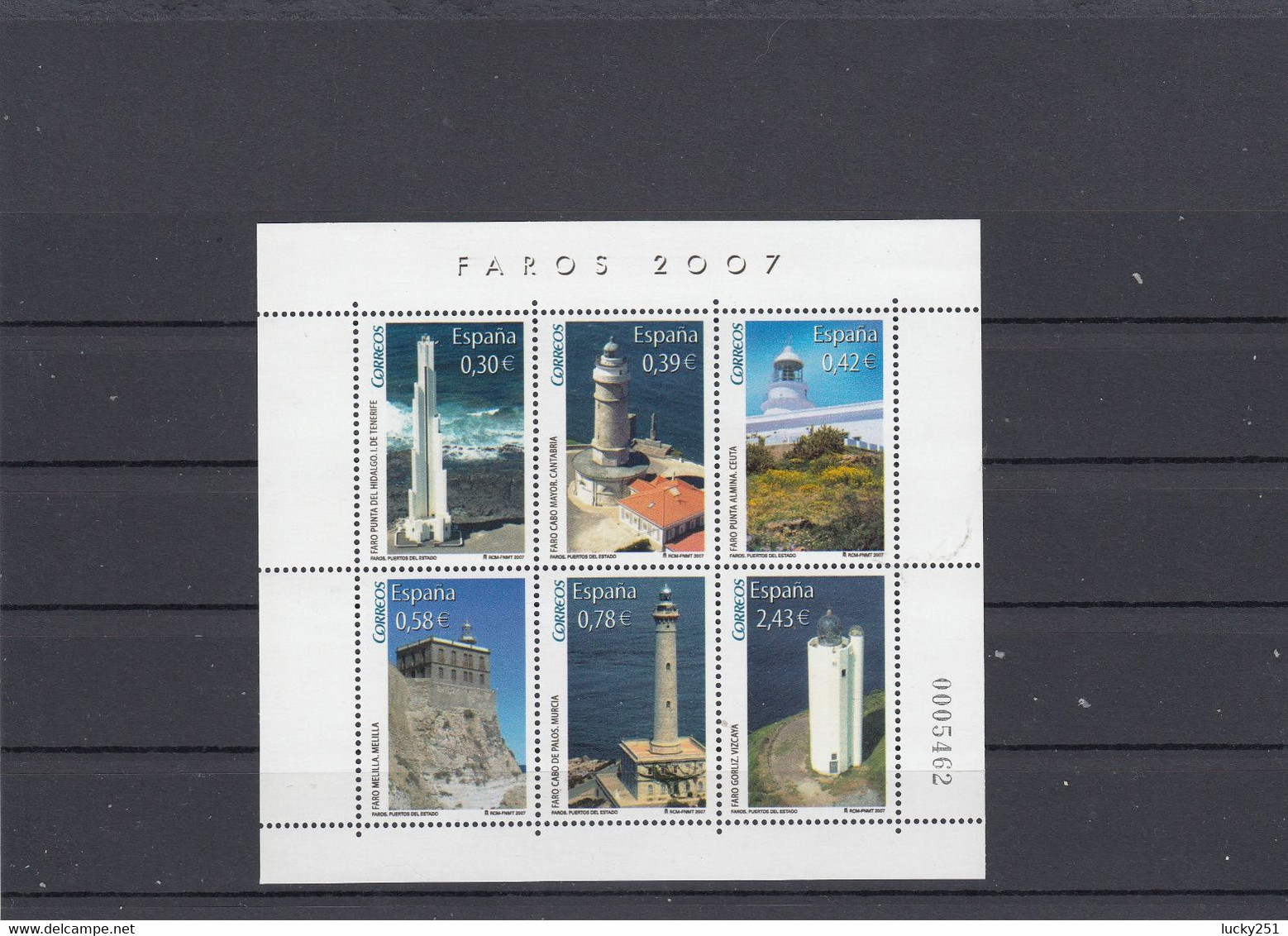 Espagne - Année 2007 - Neuf** - Bloc Feuillet - Phares, Lighthouse, Leuchtturm - Faros