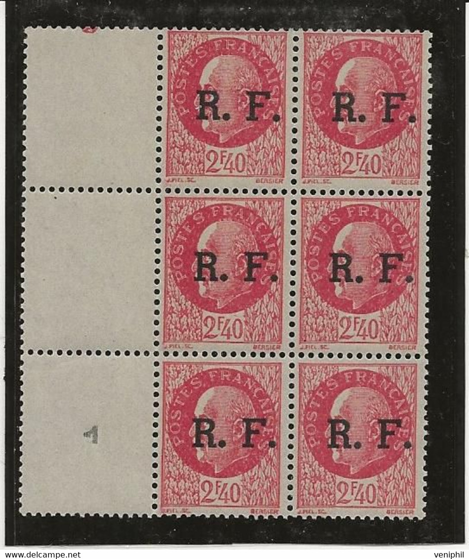 TIMBRES LIBERATION LYON N° 12 BLOC DE 6 BDF -NEUF SANS CHARNIERE - ANNEE 1944 - COTE :102 € - Befreiung