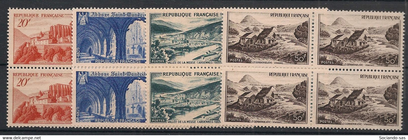 France - 1949 - N°Yv. 841A à 844 - Sites - Blocs De 4 - Neuf Luxe ** / MNH / Postfrisch - Ongebruikt