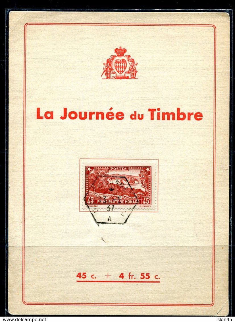 Monaco 1937 Post Card La Journee Du Timbre 11552 - Lettres & Documents