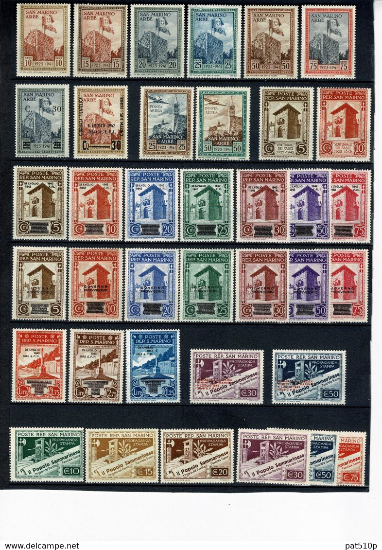 SAINT MARIN SAN MARINO Lot Collection Avant 1940 Et Jusqu'à 1957 - Collections, Lots & Series