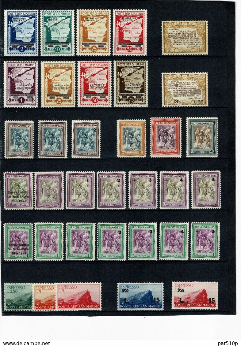 SAINT MARIN SAN MARINO Lot Collection Avant 1940 Et Jusqu'à 1957 - Collezioni & Lotti