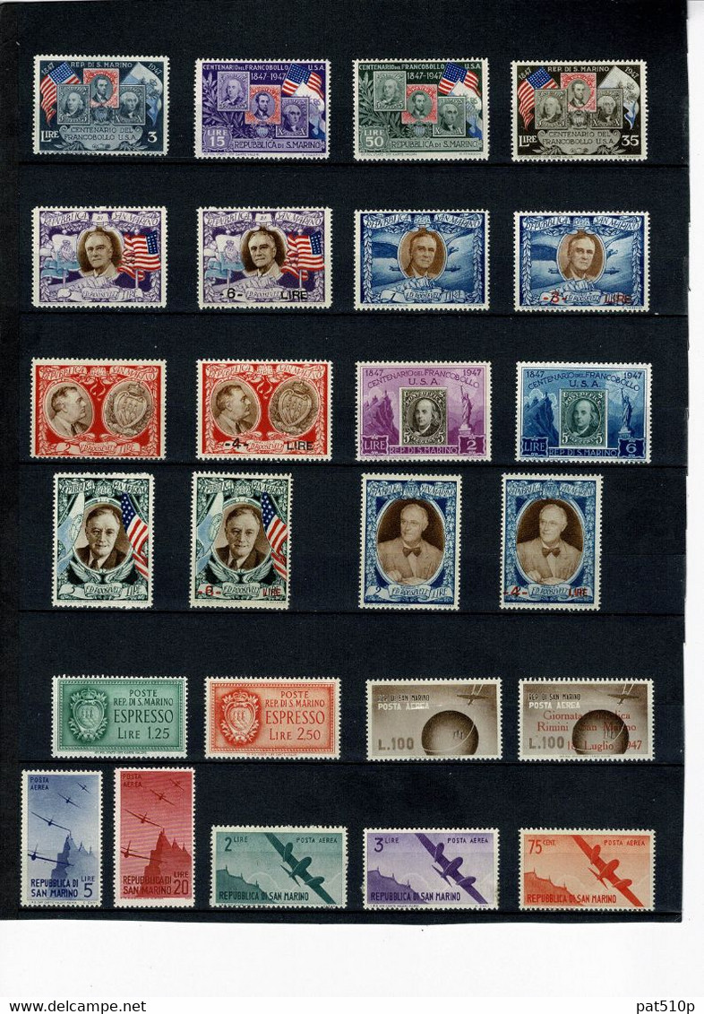 SAINT MARIN SAN MARINO Lot Collection Avant 1940 Et Jusqu'à 1957 - Collections, Lots & Séries