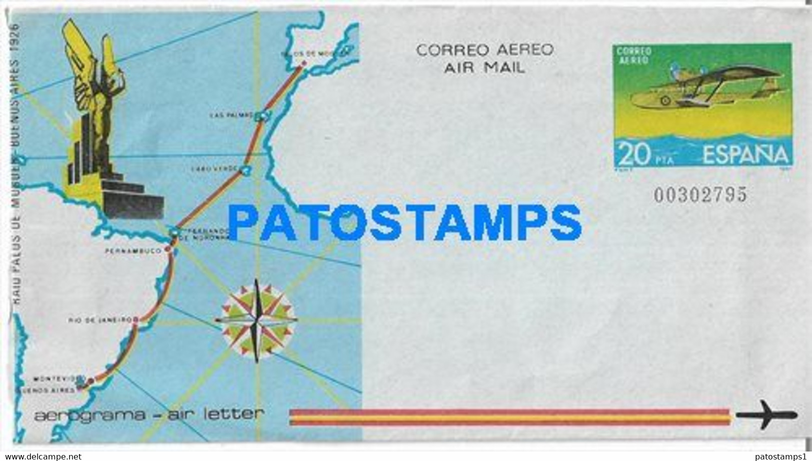 171153 SPAIN ESPAÑA COVER CANCEL AEROGRAMA AIR LETTER MAPA MAP AVIATION POSTAL STATINOERY NO POSTCARD - Altri & Non Classificati