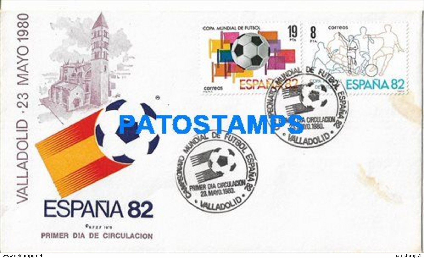 171158 SPAIN ESPAÑA VALLADOLID COVER CANCEL YEAR 1982 SOCCER FUTBOL CAMPEONATO MUNDIAL NO POSTAL POSTCARD - Altri & Non Classificati