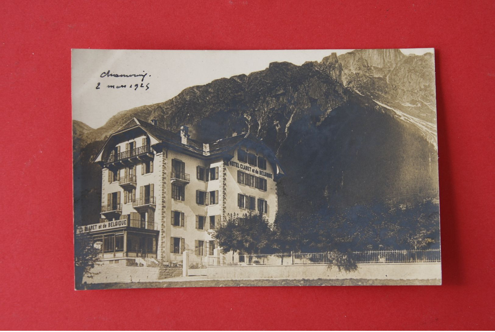 * - CHAMONIX - Deux Cartes-photos De L'hôtel Claret Et De Belgique - Chamonix-Mont-Blanc
