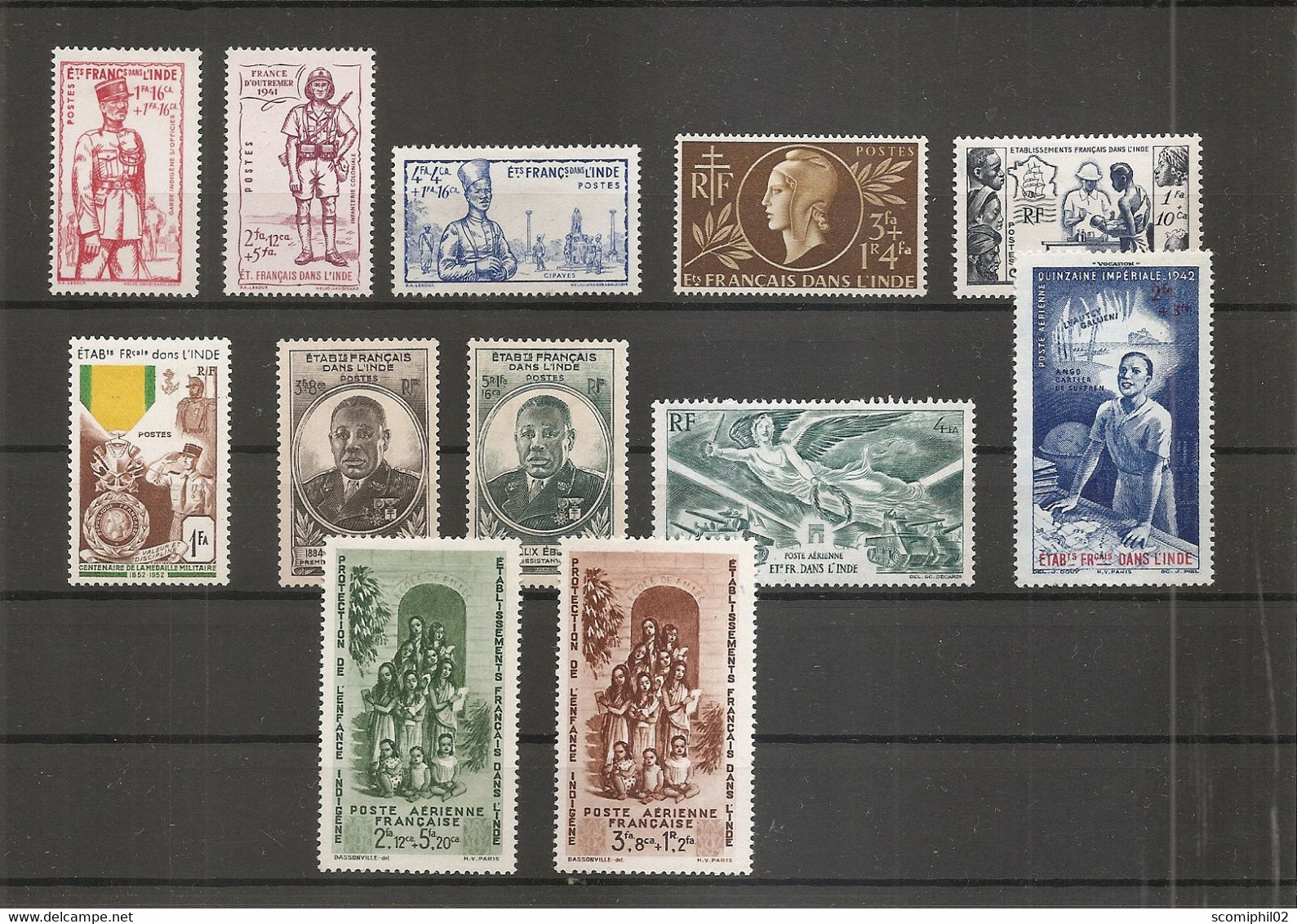 Inde Française ( Lot De  Timbres Divers Différents X -MH) - Autres & Non Classés