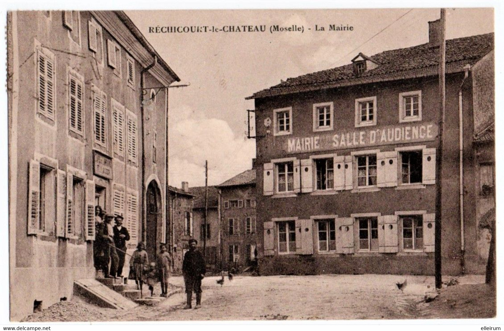 RECHICOURT-le-CHATEAU (57) LA MAIRIE SALLE D'AUDIENCE. 1924. - Rechicourt Le Chateau