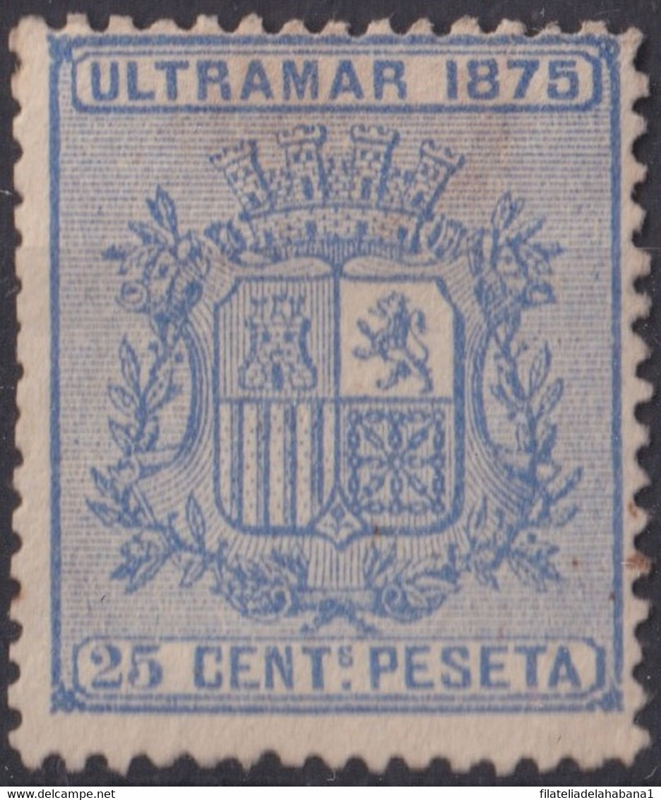 1875-110 CUBA ANTILLAS 1875 REPUBLICA 25c SIN GOMA. - Prefilatelia