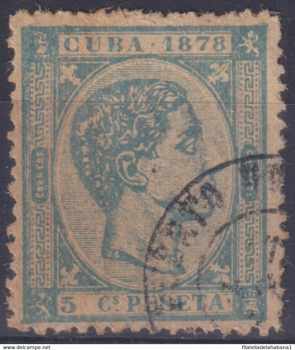 1878-174 CUBA 1878 ALFONSO XII 5c FALSO FORGERY USADO PARA ESTUDIO. - Prefilatelia