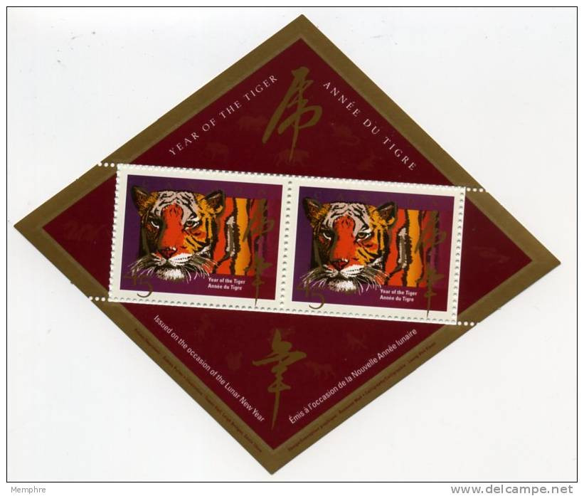 1998  Année Du Tigre  === Year Of The Tiger  Scott 1708aii With Imprint  MNH  ** - Hojas Bloque