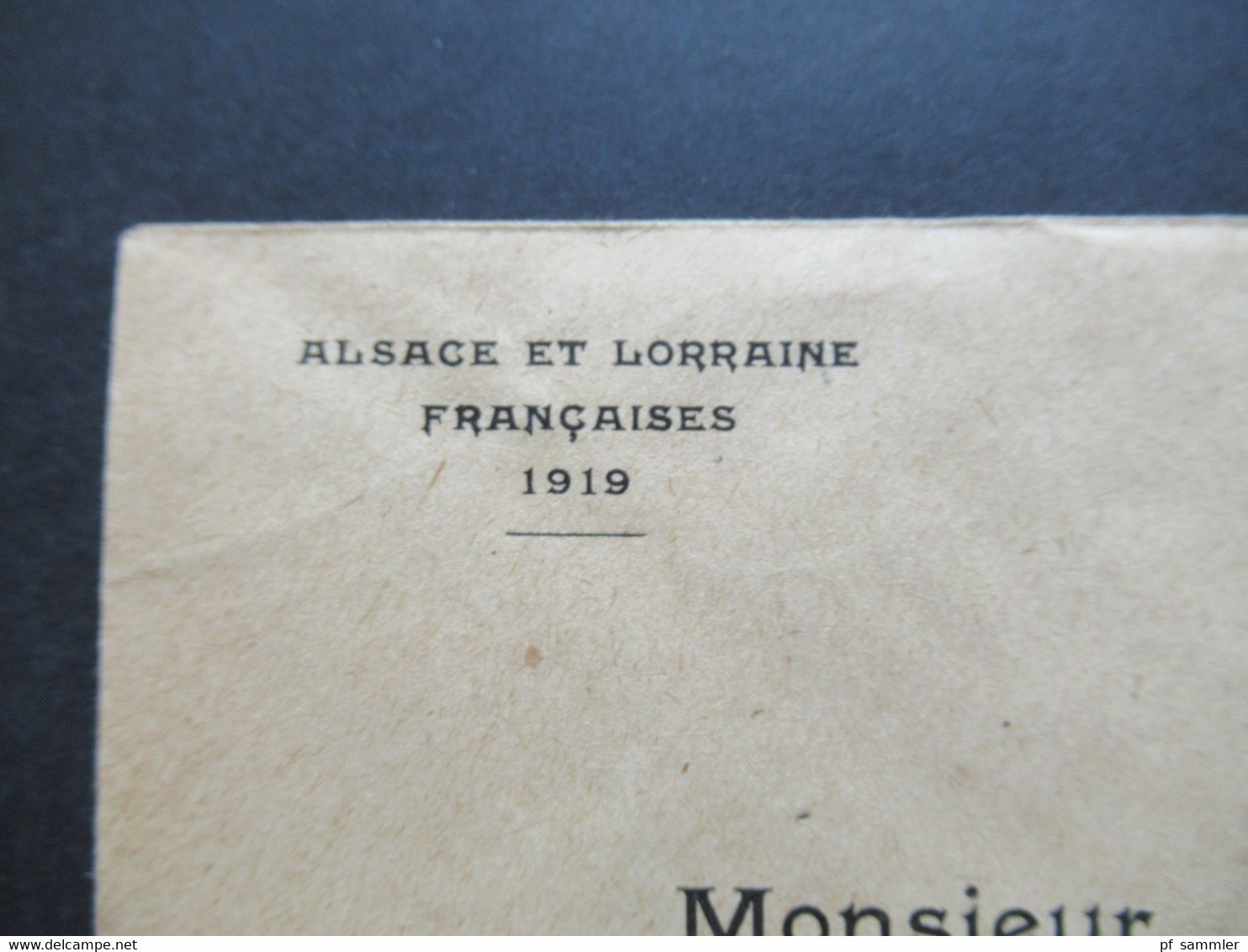 Frankreich Elsass 1919 Umschlag Alsace Et Lorraine Stempel K1 Gross - Tenquin Nach Schoenau Par Sundhausen - Lettres & Documents