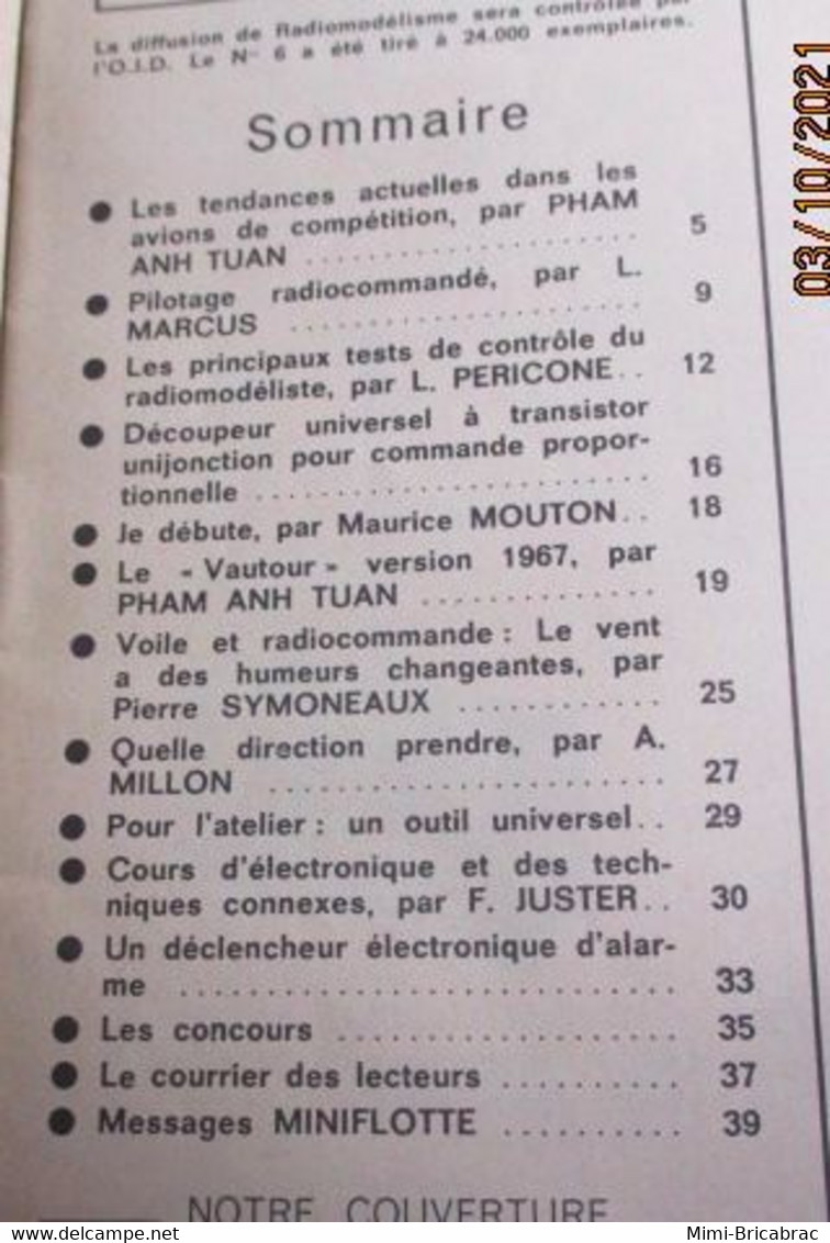 AEROJ20 Revue RADIO MOEDELISME N°7 De 6/1967 Avec Plan En Pages Centrales, En Très Bon état Général - R/C Modelle (ferngesteuert)