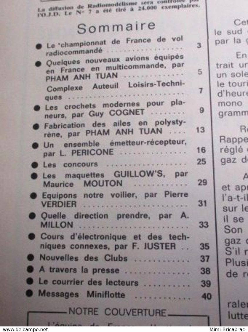 AEROJ20 Revue RADIO MOEDELISME N°8 De 7et8/1967 Avec Plan En Pages Centrales, En Très Bon état Général - R/C Modelle (ferngesteuert)