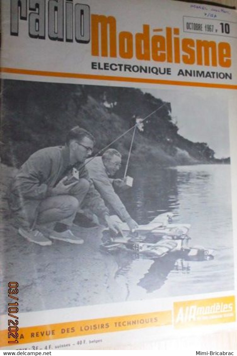 AEROJ20 Revue RADIO MOEDELISME N°10 De 10/1967 Avec Plan En Pages Centrales, En Très Bon état Général - R/C Modelbouw