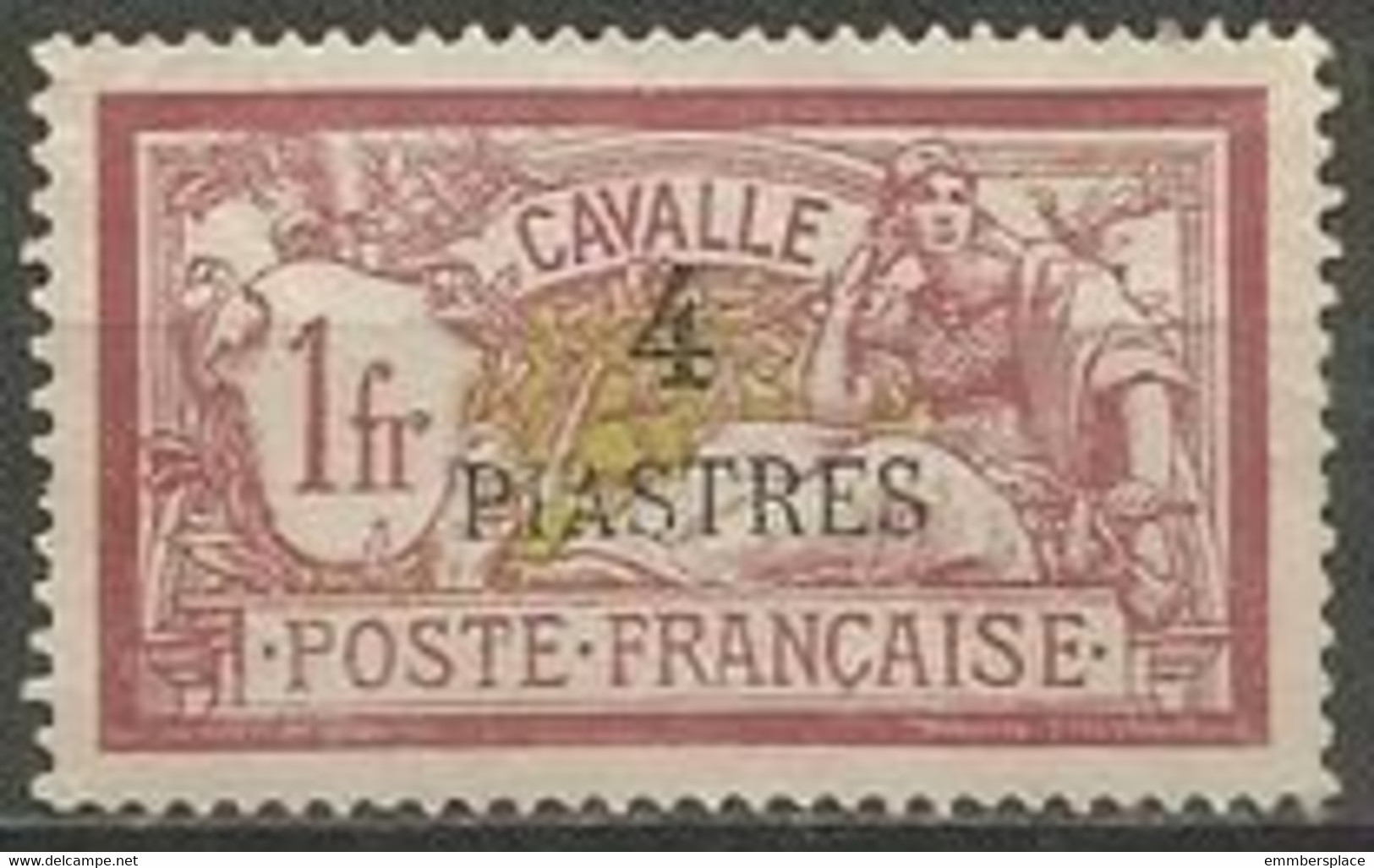 Cavalle  - 1902 Merson Overprint 1f Unused No Gum  Sc 14  Mi 14 - Unused Stamps