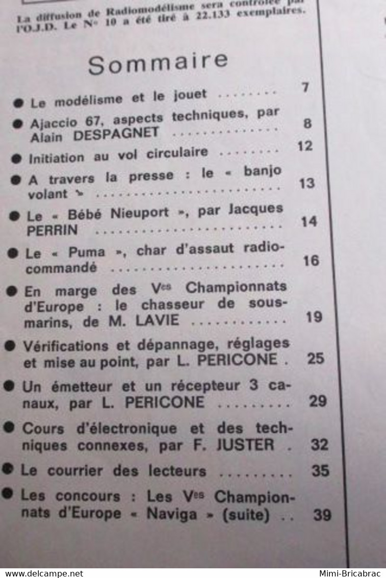 AEROJ20 Revue RADIO MOEDELISME N°11 De 11/1967 Avec Plan En Pages Centrales, En Très Bon état Général - Modèles R/C