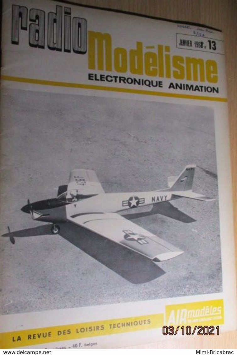 AEROJ20 Revue RADIO MOEDELISME N°13 De 1/1968 Avec Plan En Pages Centrales, En Très Bon état Général - R/C Modelbouw