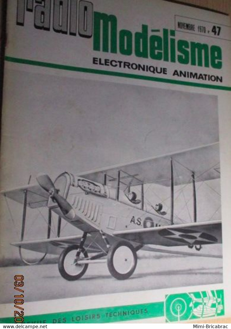 AEROJ20 Revue RADIO MOEDELISME N°47 De 11/1970 Avec Plan En Pages Centrales, En Très Bon état Général - R/C Modelbouw