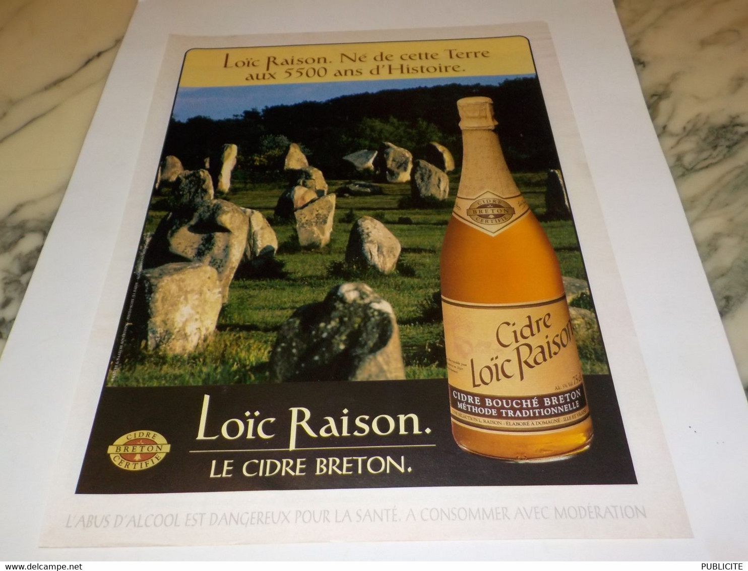 ANCIENNE PUBLICITE CIDRE LOIC RAISON 1996 - Alcoholes