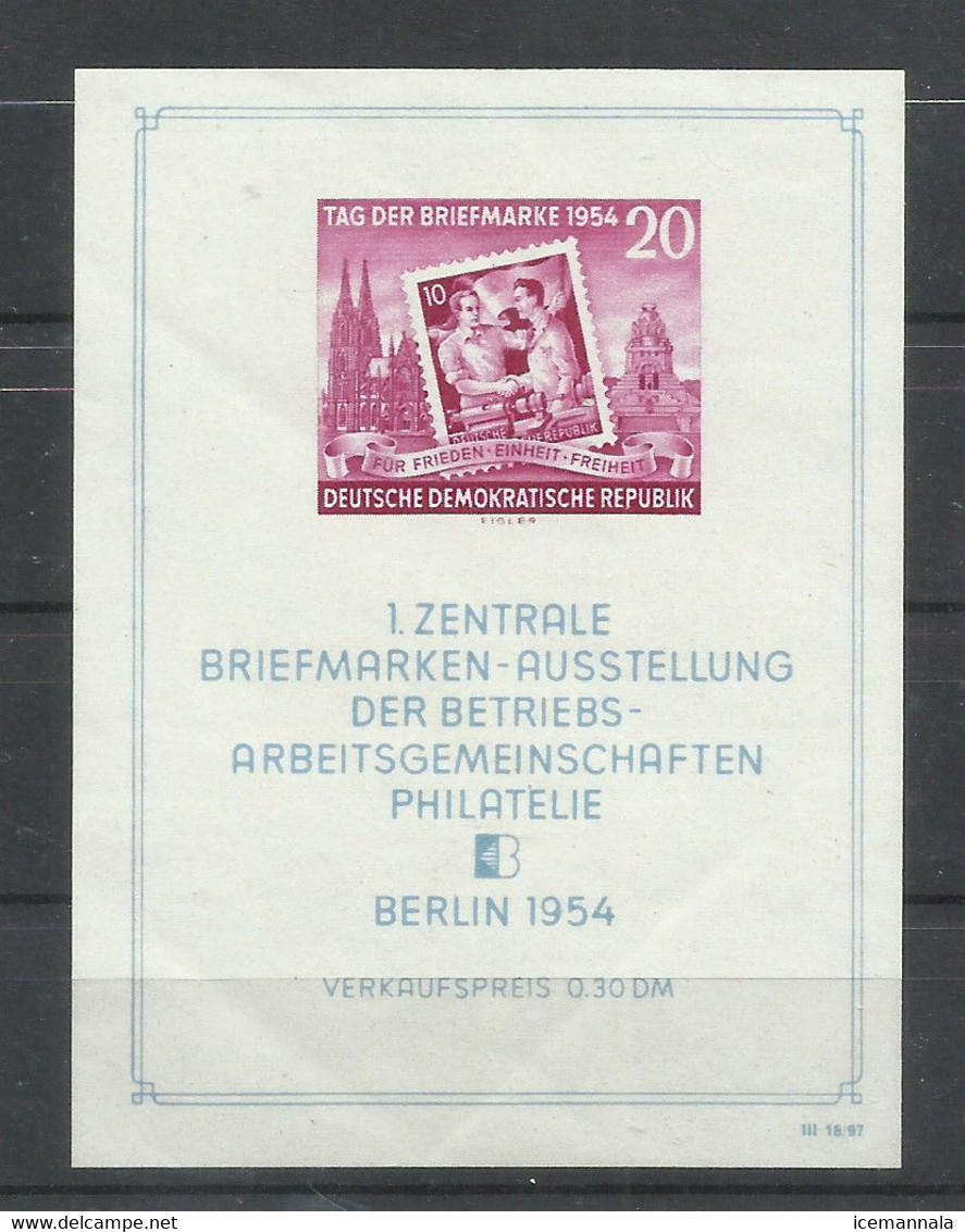 ALEMANIA  ORIENTAL   YVERT   H/B 4   MNH  **   (PLIEGUES LONGITUDINALES) - 1e Jour – FDC (feuillets)