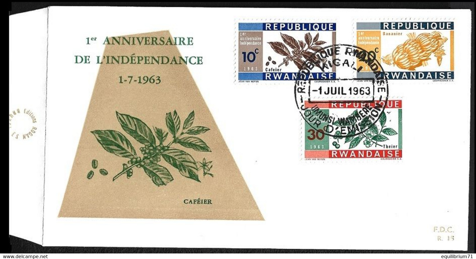 24/32° FDC- 1er Anniversaire De L'Indépendance / 1e Verjaardag Van De Onafhankelijkheid / 1.Jahrestag Der Unabhängigkeit - 1962-1969