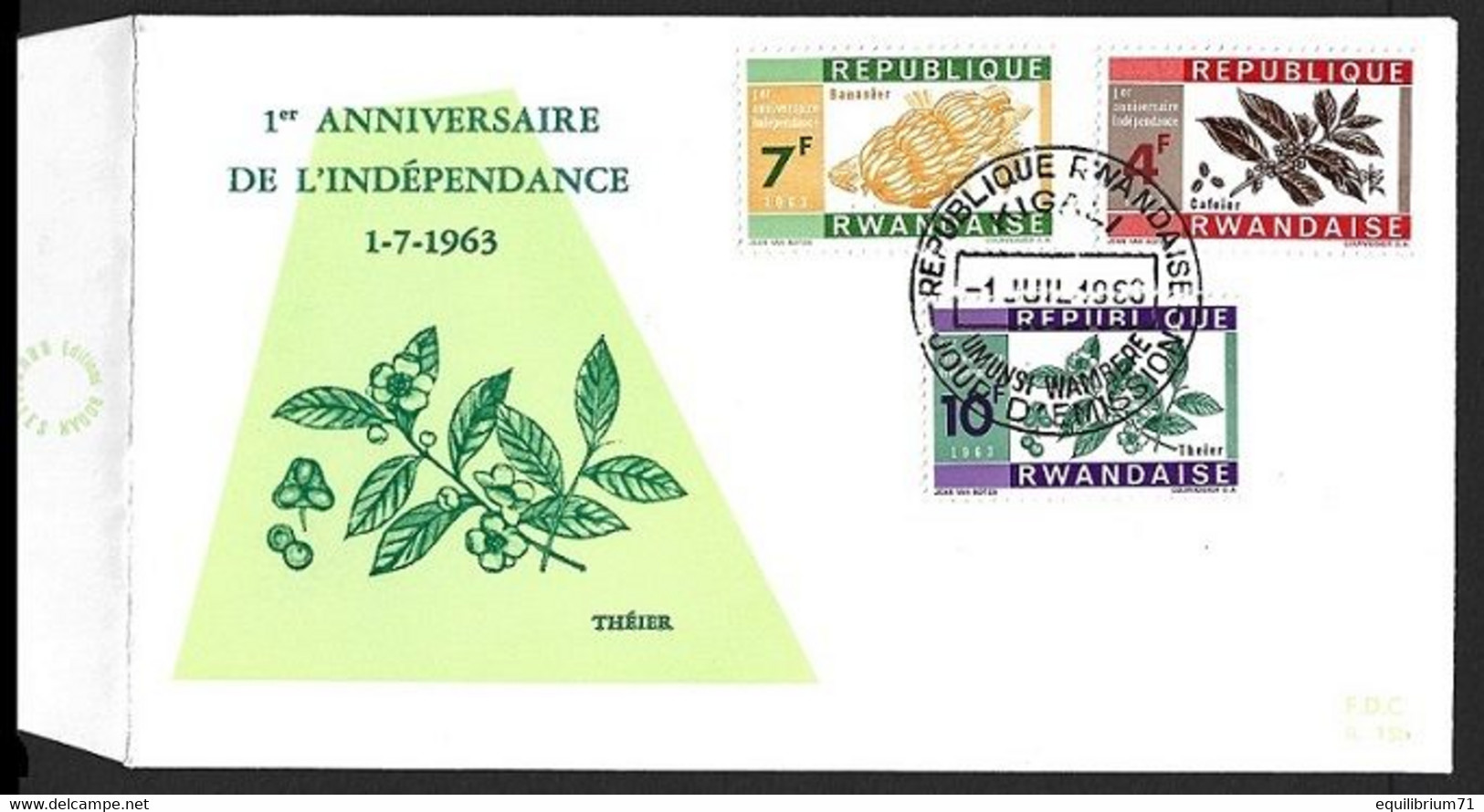 24/32° FDC- 1er Anniversaire De L'Indépendance / 1e Verjaardag Van De Onafhankelijkheid / 1.Jahrestag Der Unabhängigkeit - 1962-1969