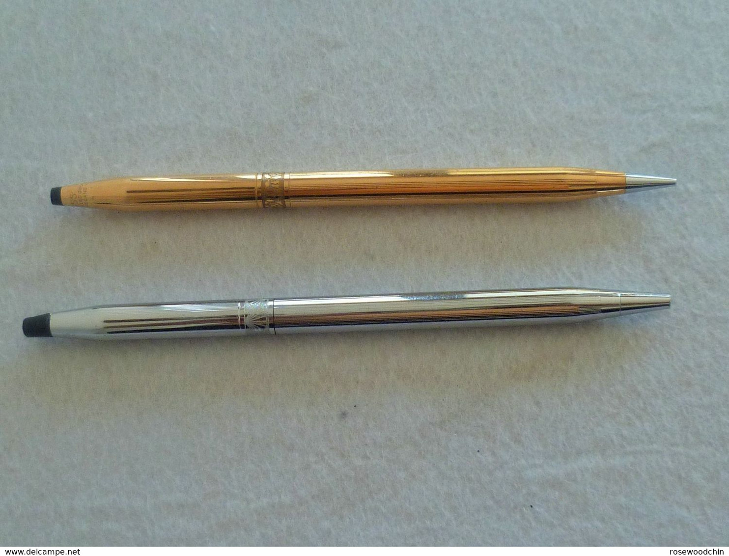 Authentic Cross Ball Pen & Pencil Desk Set Gold / Silver (#10) Ireland / USA - Stylos