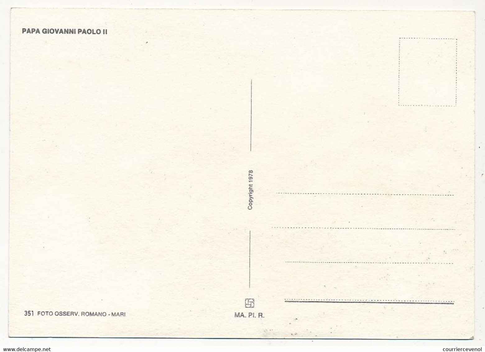 VATICAN - Carte Maximum - Jean Paul II - Vatican - 14/8/1980 - Maximum Cards