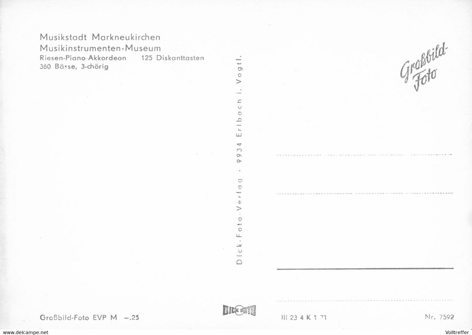 DDR AK Um 1971 Markneukirchen, Abbildung Riesen Piano Akkordeon Adorlay Glassmagister - Markneukirchen