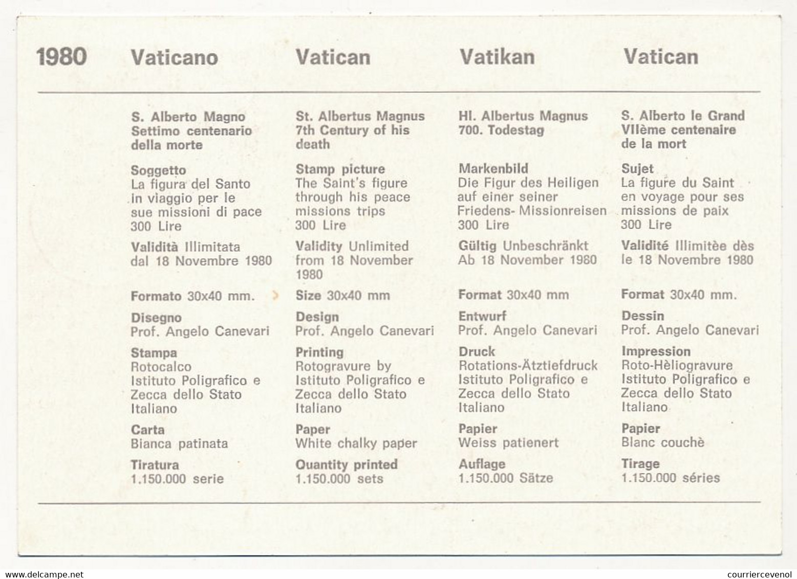 VATICAN - 2 Cartes Maximum - S. Alberto Magno .... - 1980 - Maximum Cards