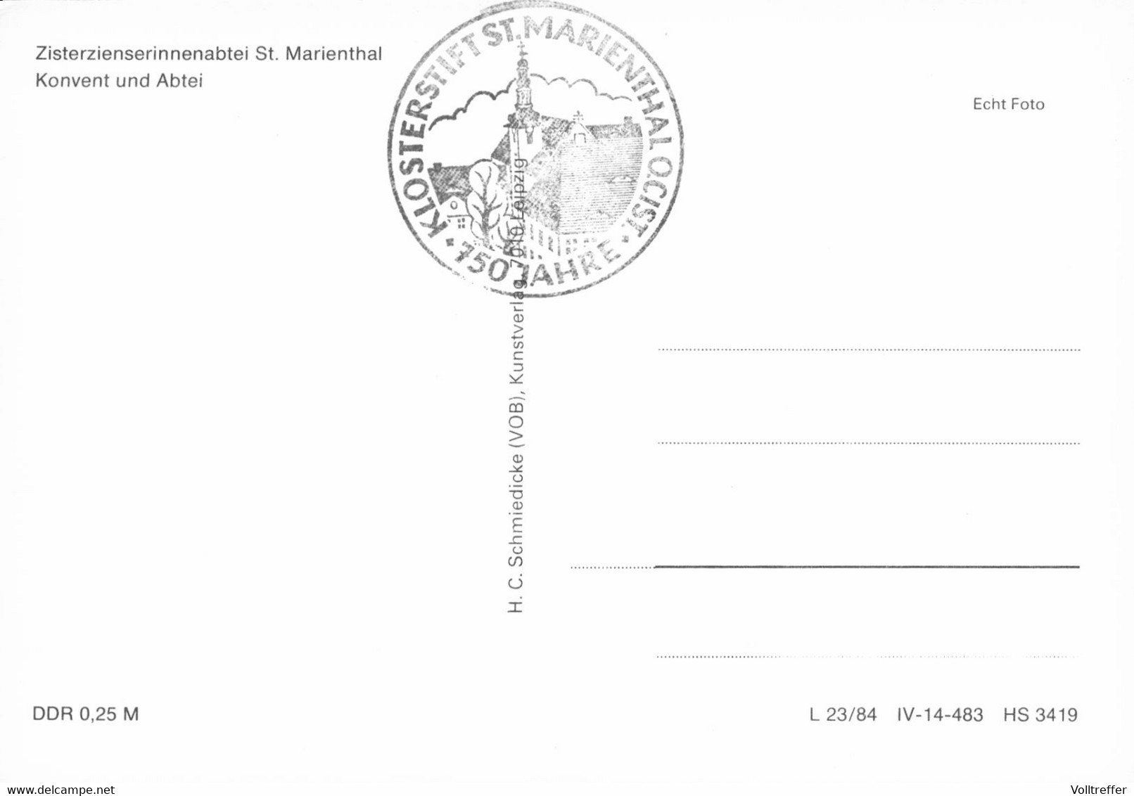 DDR AK Um 1984 Zisterzienserinnenabtei St. Marienthal Konvent Und Abtei Mit SST 750 Jahre - Ostritz (Oberlausitz)